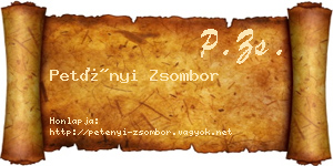 Petényi Zsombor névjegykártya